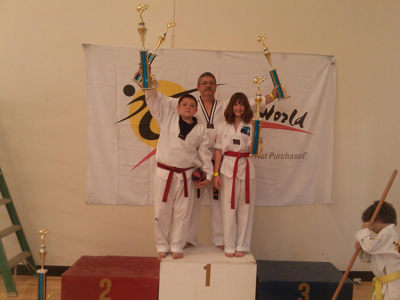 Winners 1 st place for family forms. Black Belt World Global Festival.